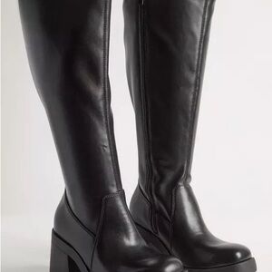 Torrid Black Over-the-Knee Square Toe Platform Boots
